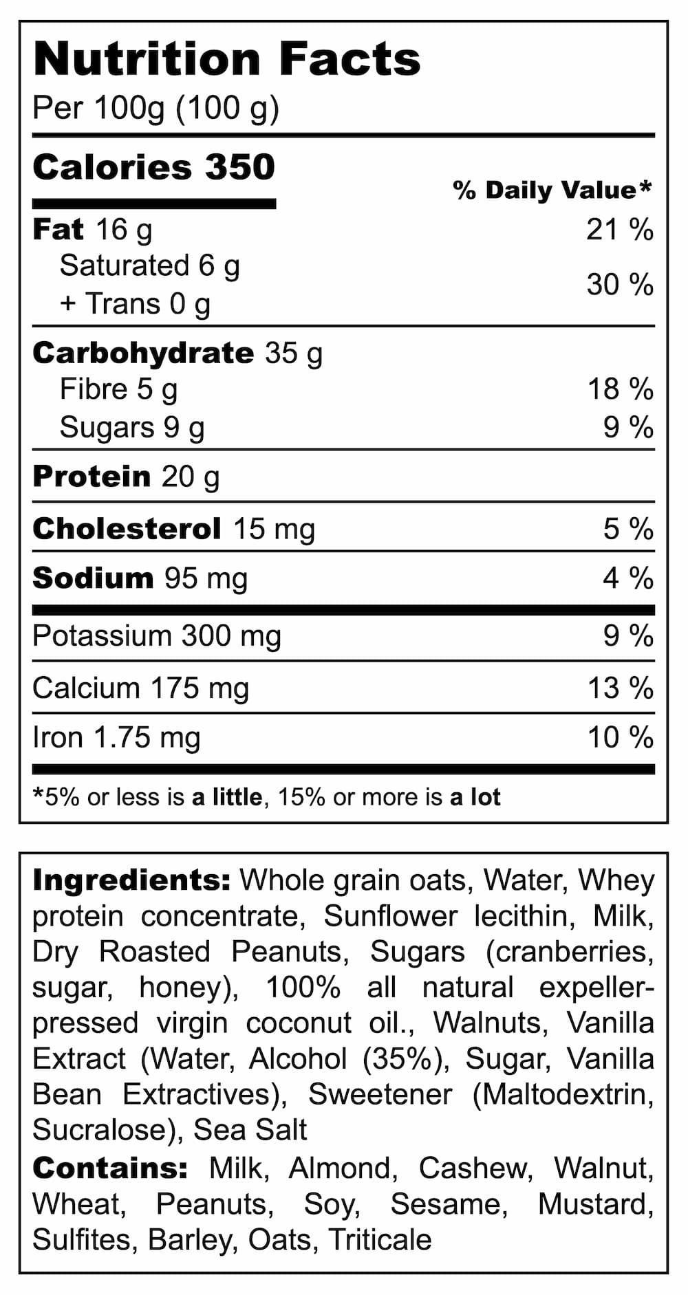 Nutritional Facts
